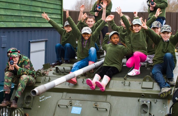 children at laser tag