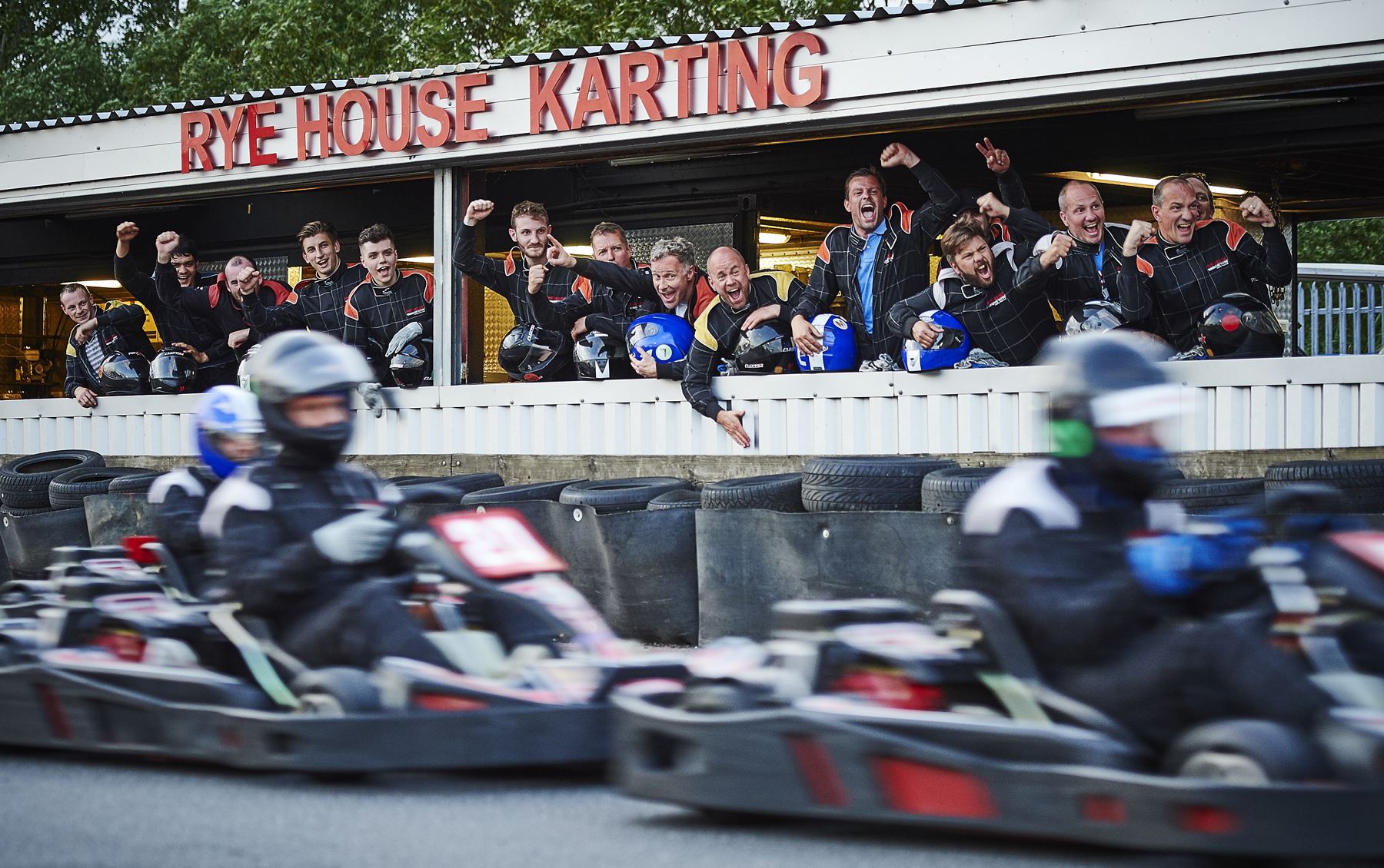 stag do karting track side viewing