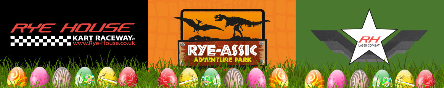 Rye House Kart Raceway, Rye-Assic Adventure Park, RH Laser Combat. Hertford, Essex and London's . Fun days out for ALL the family.